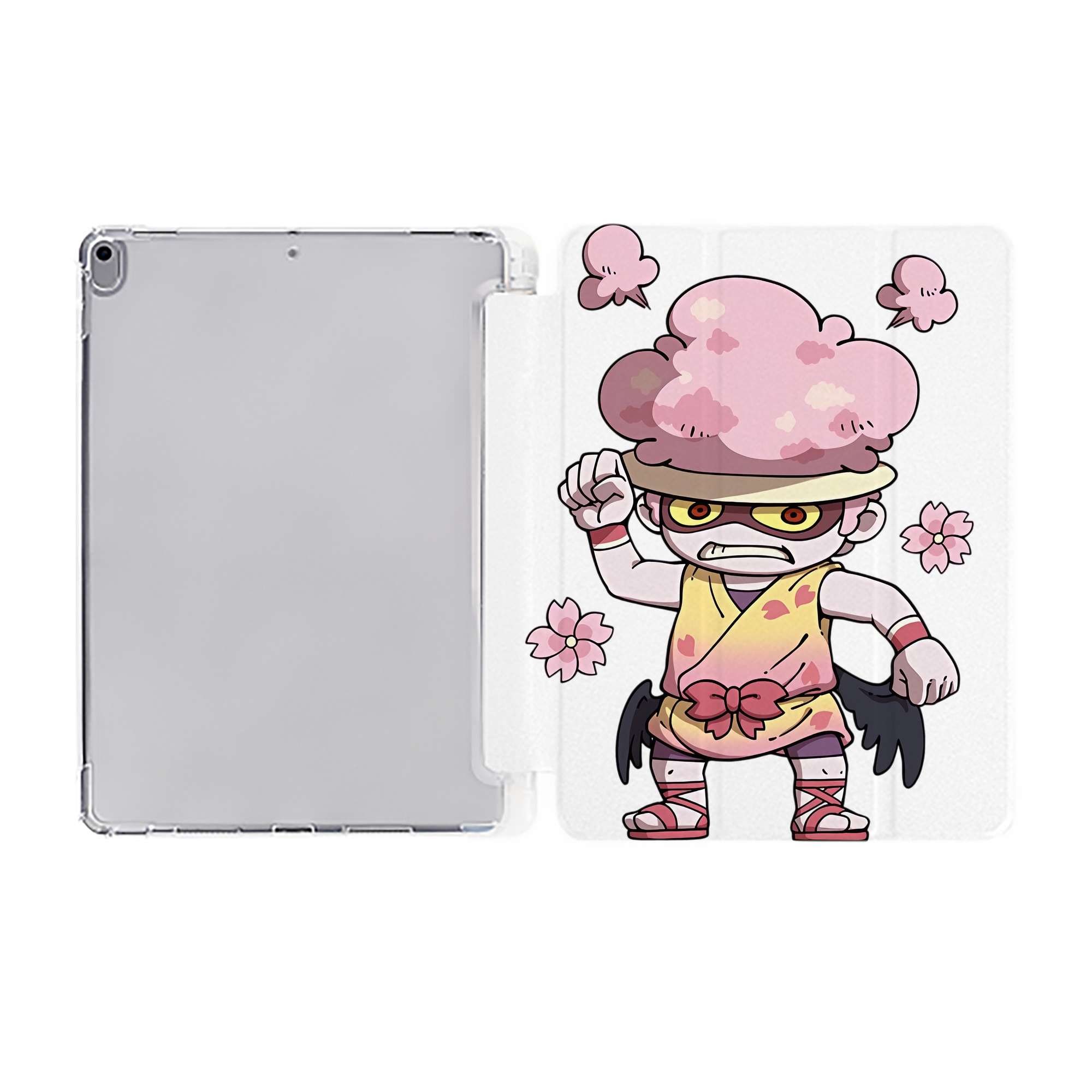 （画像用） 妖怪ウォッチ Yo-kai Watch IPad ケース ペン収納付き 三つ折りスタンド PUレザー×シリコン 対応機種9.5/10.5/10.9インチ